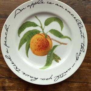 Set of 4 Decorative Wm. Sonoma Plates with different fruit Designs